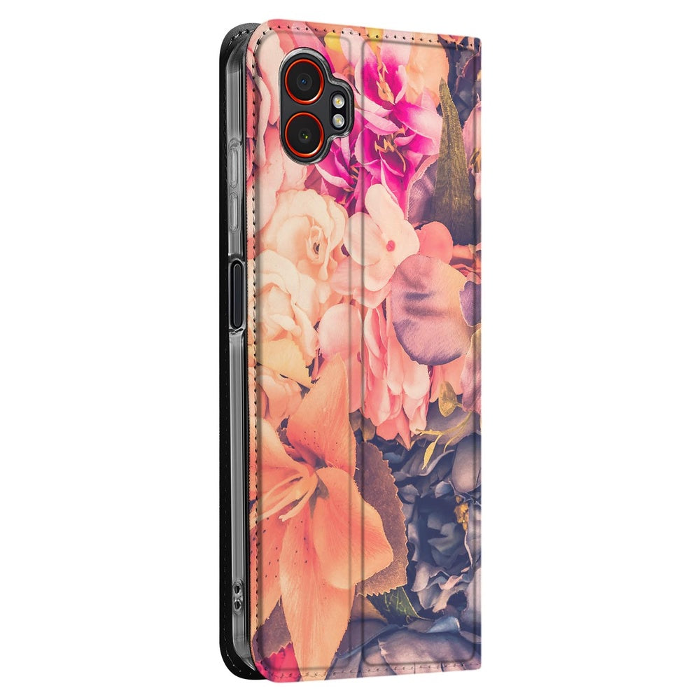 Samsung Galaxy Xcover 7 Pro Telefoonhoesje Bosje Bloemen design bloemen zijaanzicht