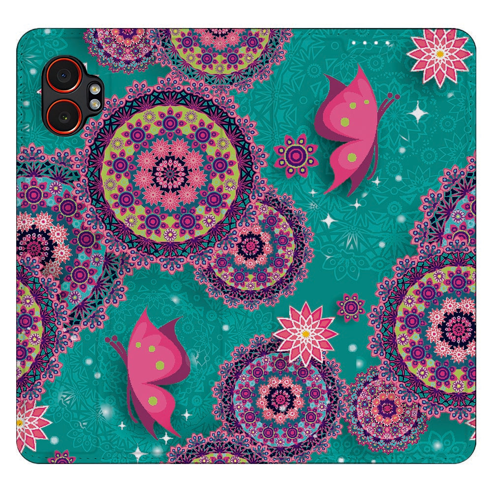 Samsung Galaxy Xcover 7 Pro Standcase Hoesje Cirkels en Vlinders design cirkels vlinders