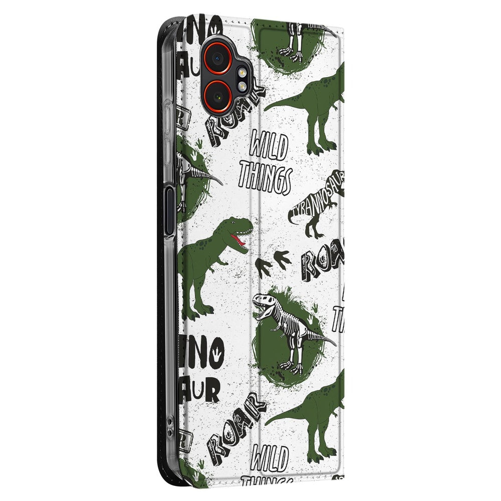 Samsung Galaxy Xcover 7 Pro Stand Case Hoesje Dinosaurus dinosaurusprint design zijkant