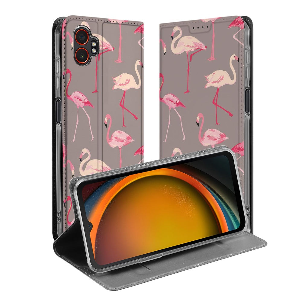 Samsung Galaxy Xcover 7 Pro Book Case Flamingo bookcase flamingo design voorkant