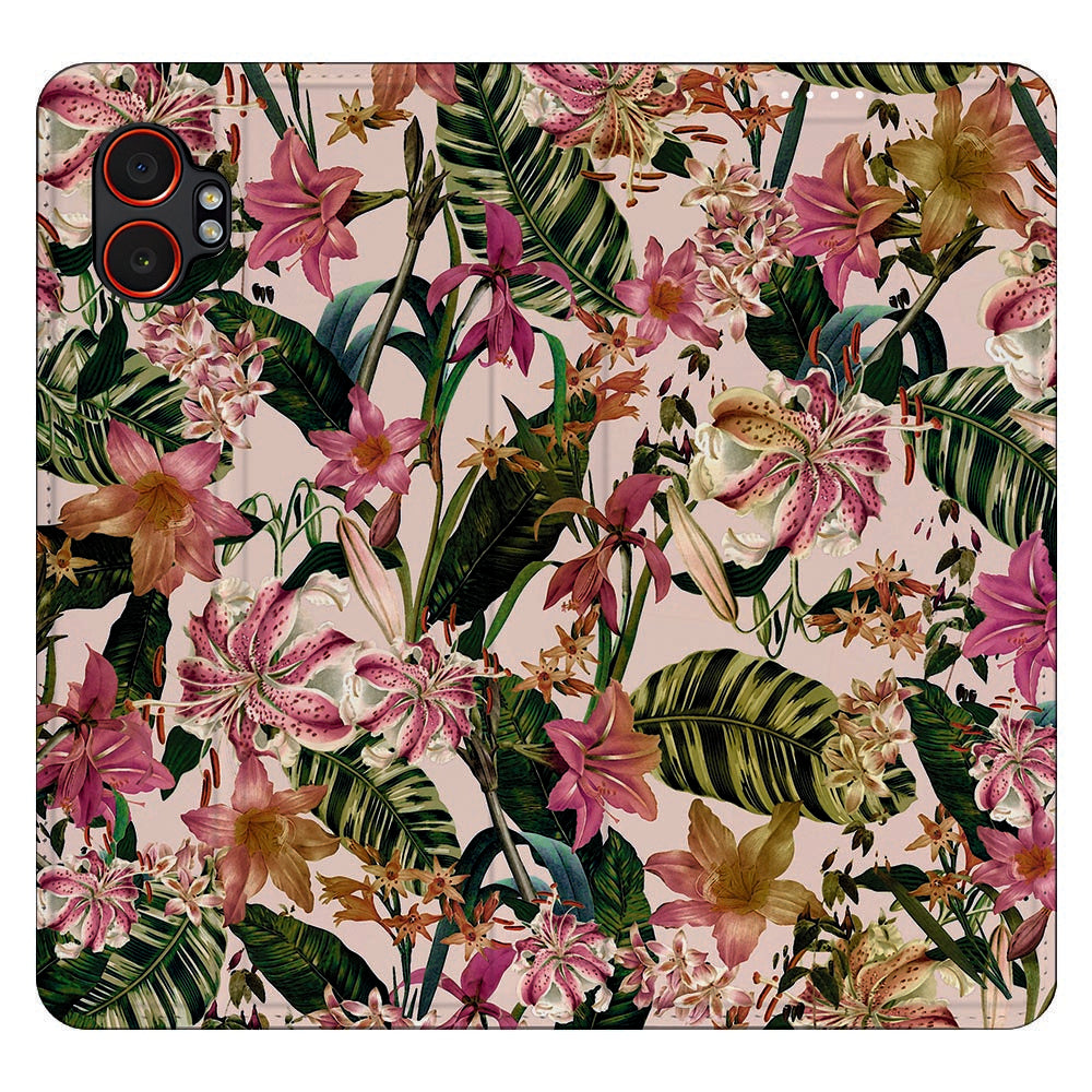 Samsung Galaxy Xcover 7 Pro Book Case Flowers bloemen design achterkant