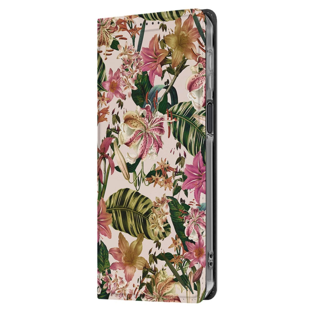Samsung Galaxy Xcover 7 Pro Book Case Flowers bookcase bloemen design voorkant