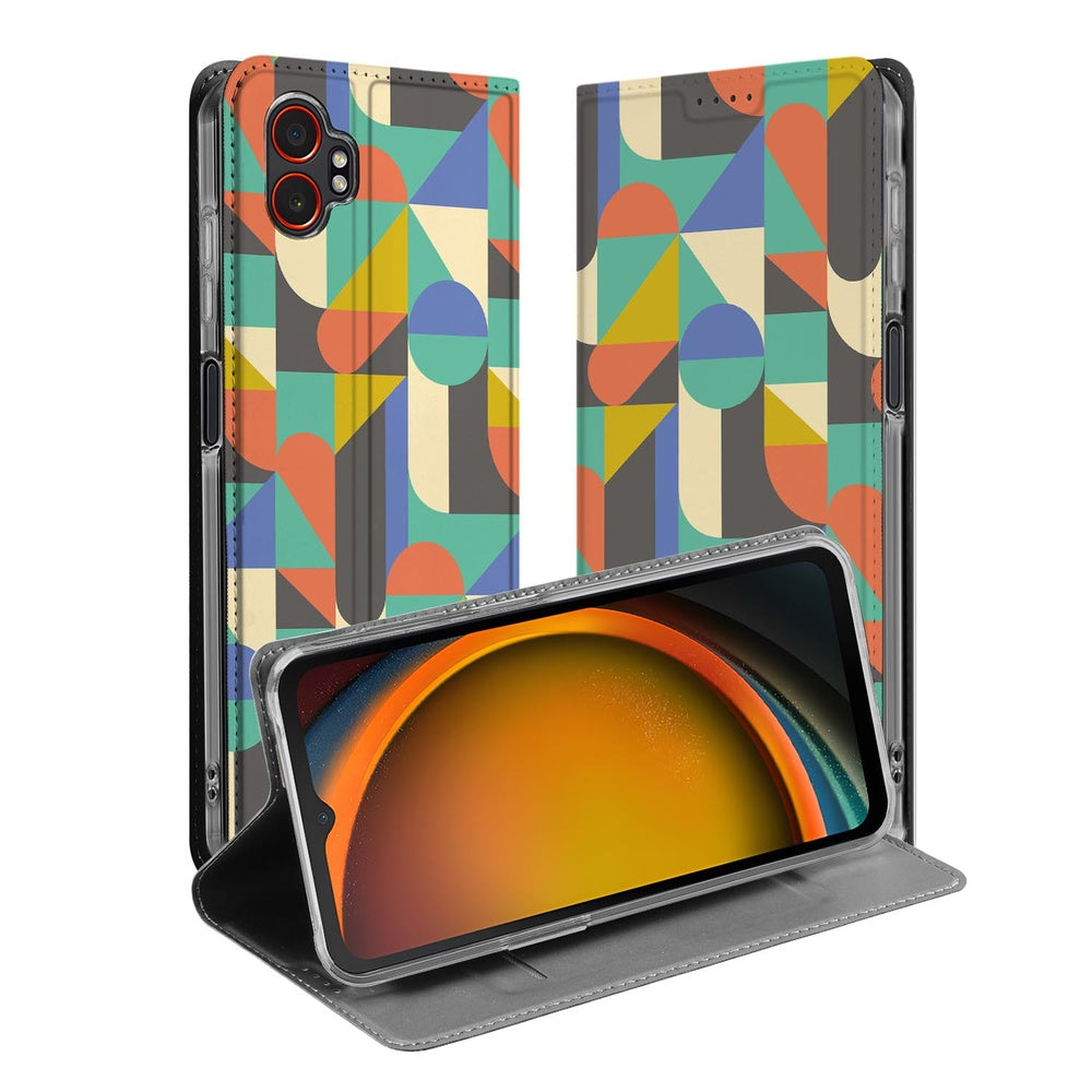 Samsung Galaxy Xcover 7 Pro Book Cover Funky Retro design funky retro aanzicht