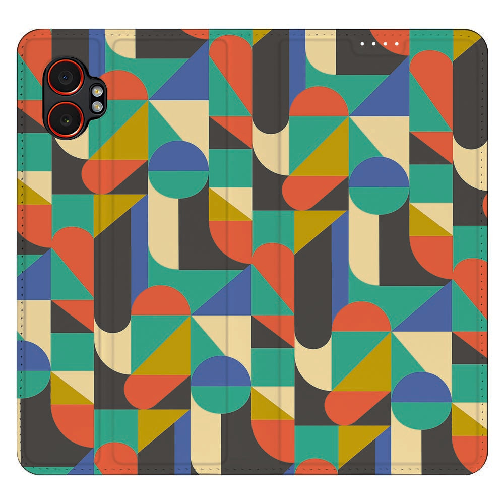 Samsung Galaxy Xcover 7 Pro Book Cover Funky Retro design funky retro aanzicht