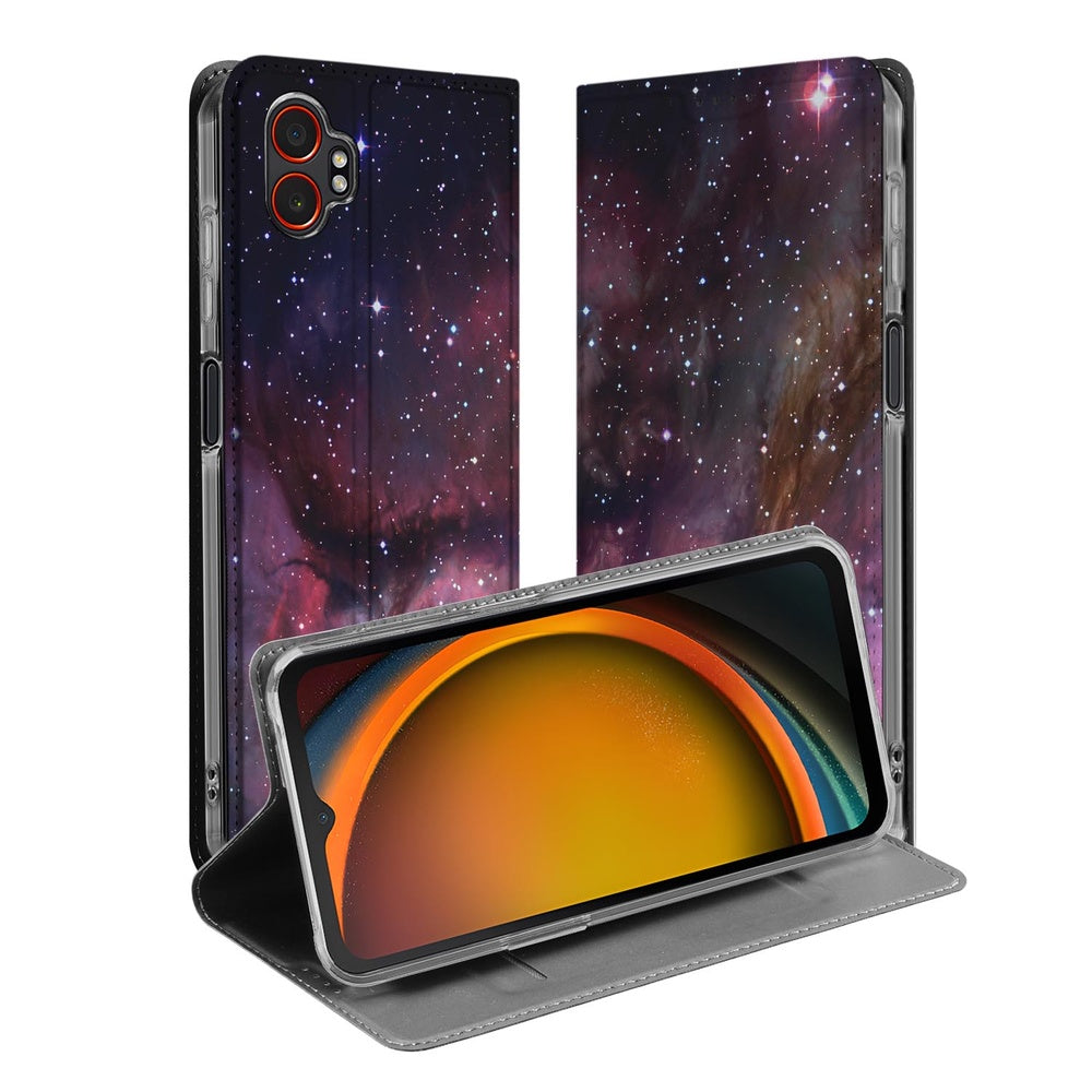 Samsung Galaxy Xcover 7 Pro Bookcase Galaxy stand case astrale esthetiek aanzicht