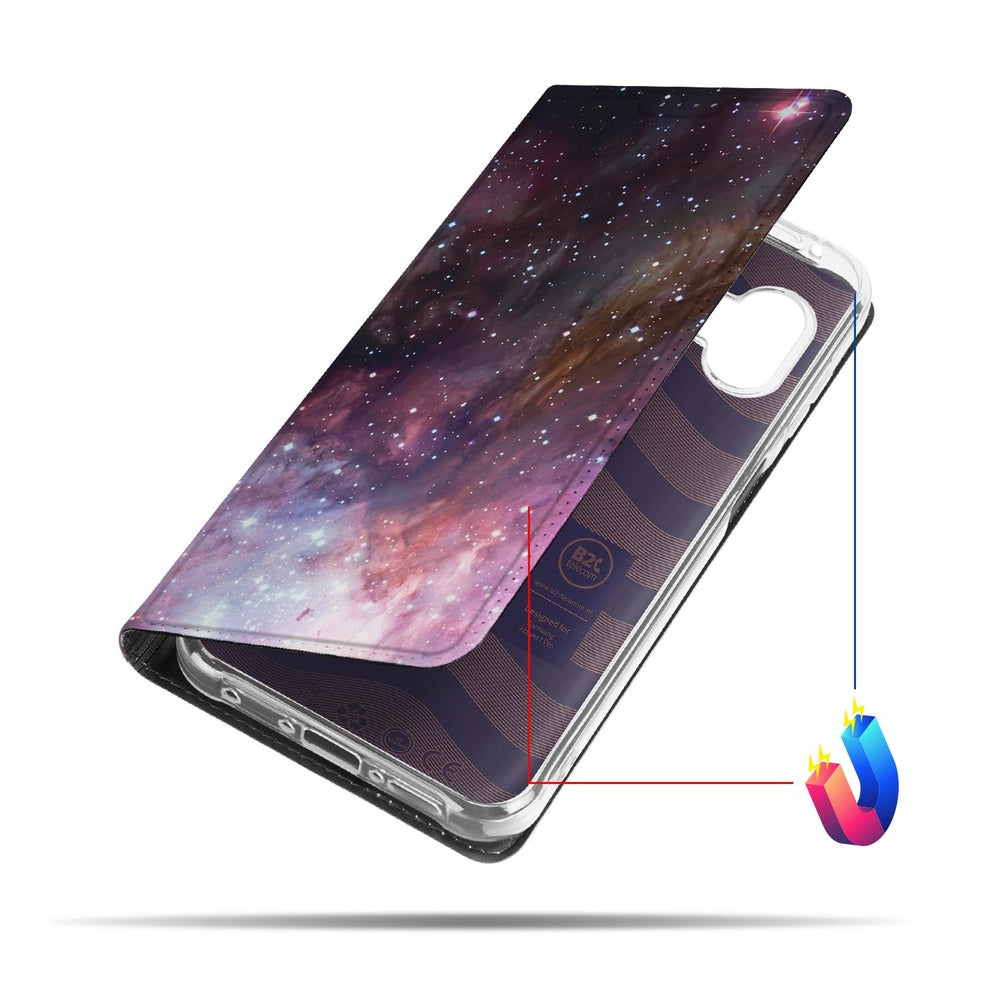 Samsung Galaxy Xcover 7 Pro Bookcase Galaxy hoesje astrale print aanzicht