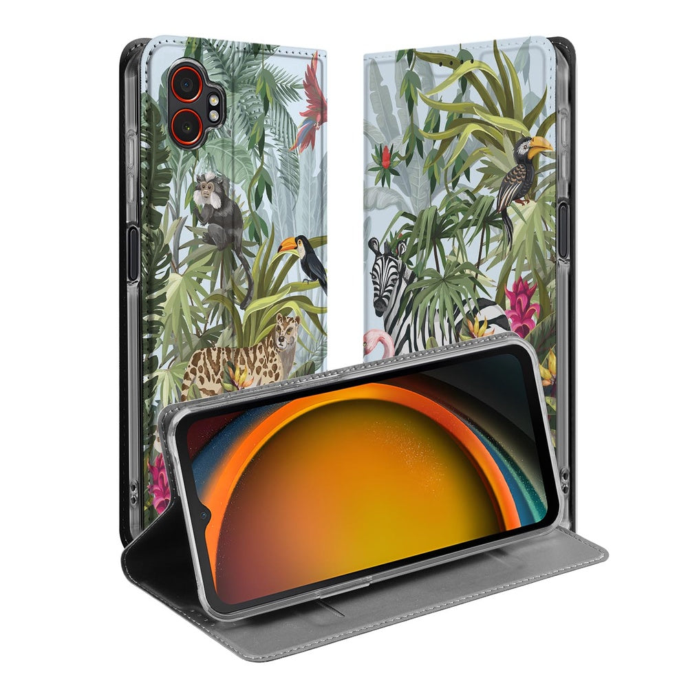 Standcase Hoesje Samsung Galaxy Xcover 7 Pro Jungle jungle print design voorkant