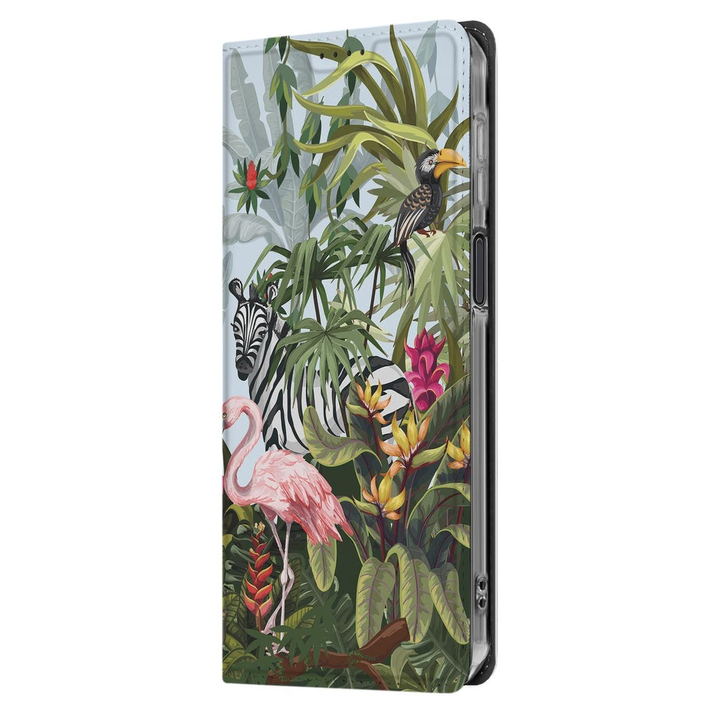 Standcase Hoesje Samsung Galaxy Xcover 7 Pro Jungle jungle-print design zijaanzicht