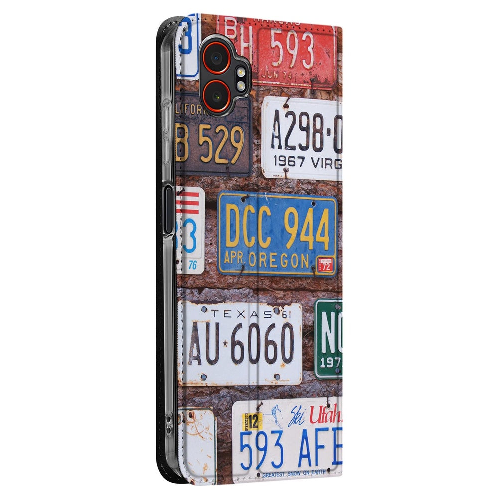 Smart Cover Hoesje Samsung Galaxy Xcover 7 Pro Kentekenplaten design kentekenplaten aanzicht