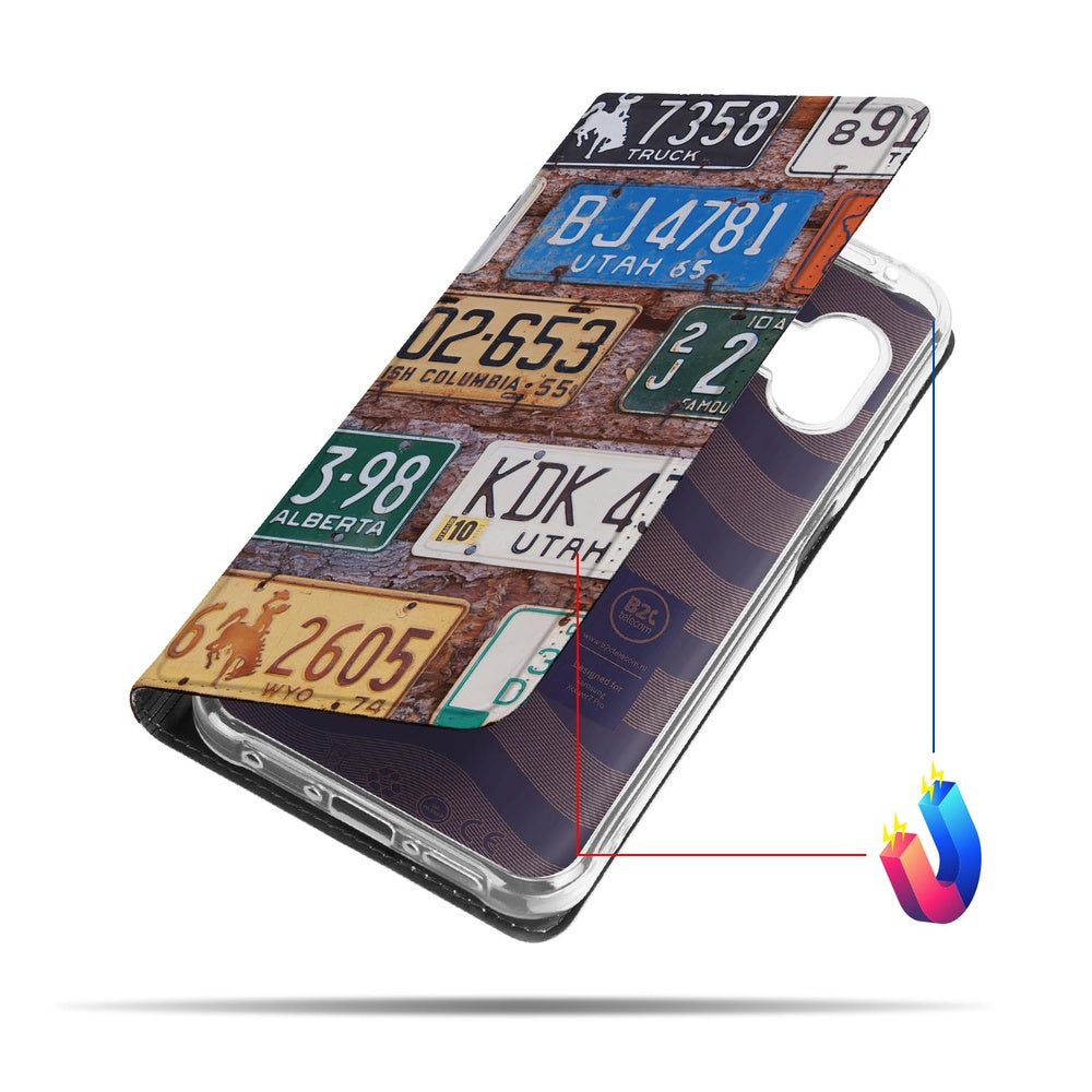 Samsung Galaxy Xcover 7 Pro Smart Cover Hoesje Kentekenplaten zijkant