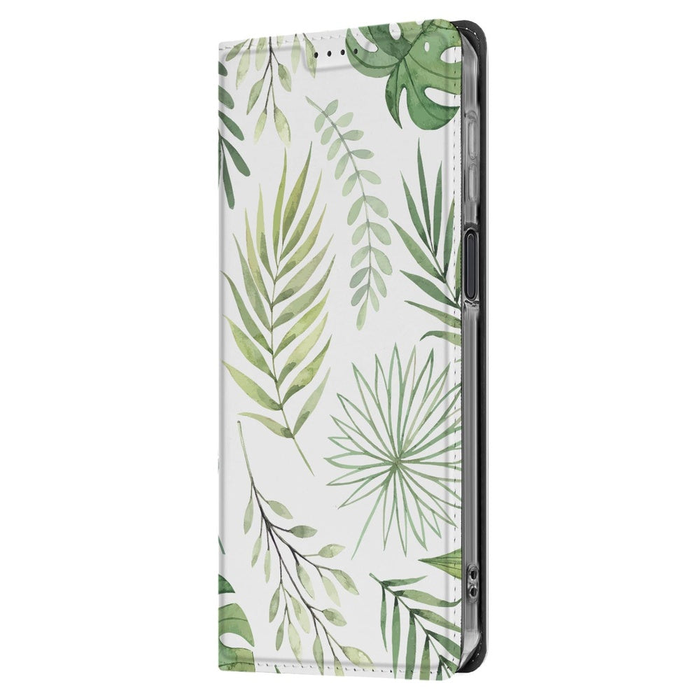 Telefoonhoesje Samsung Galaxy Xcover 7 Pro Leaves bookcase bladeren aanzicht