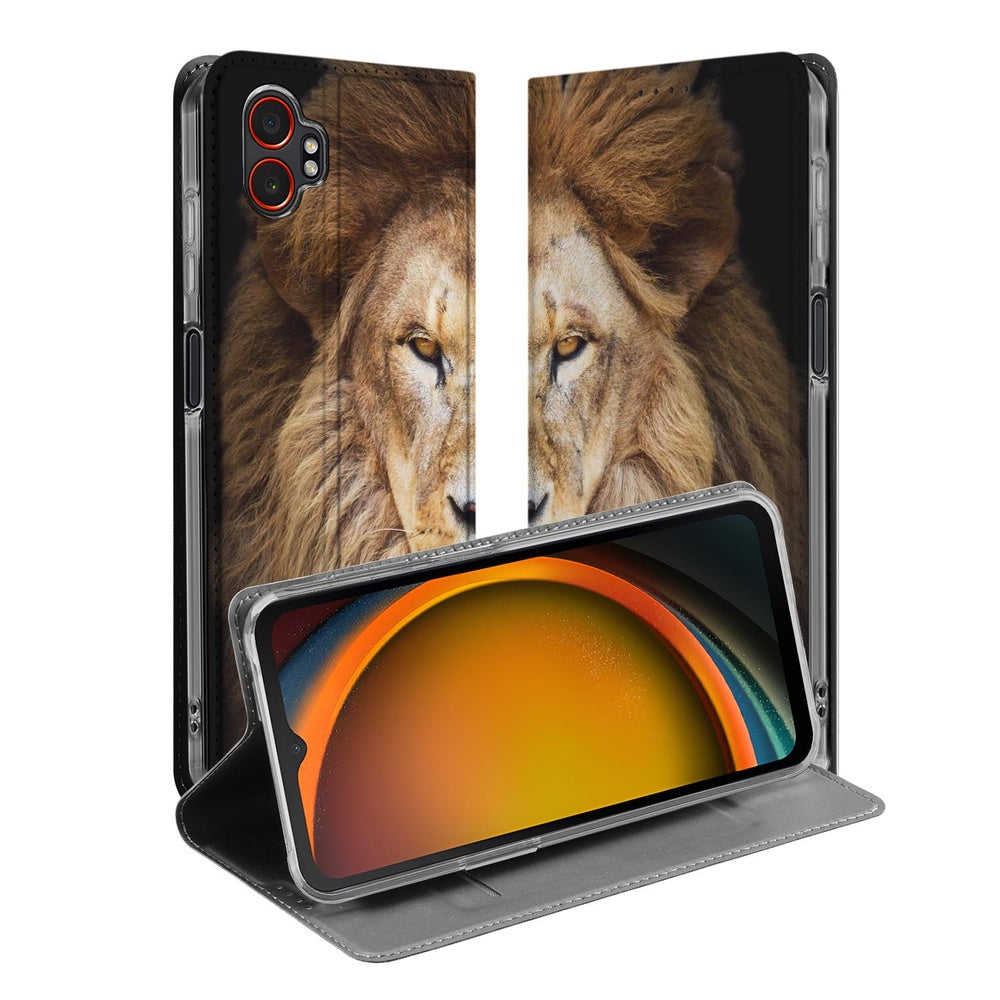 Samsung Galaxy Xcover 7 Pro Book Wallet Case Leeuw open zijaanzicht