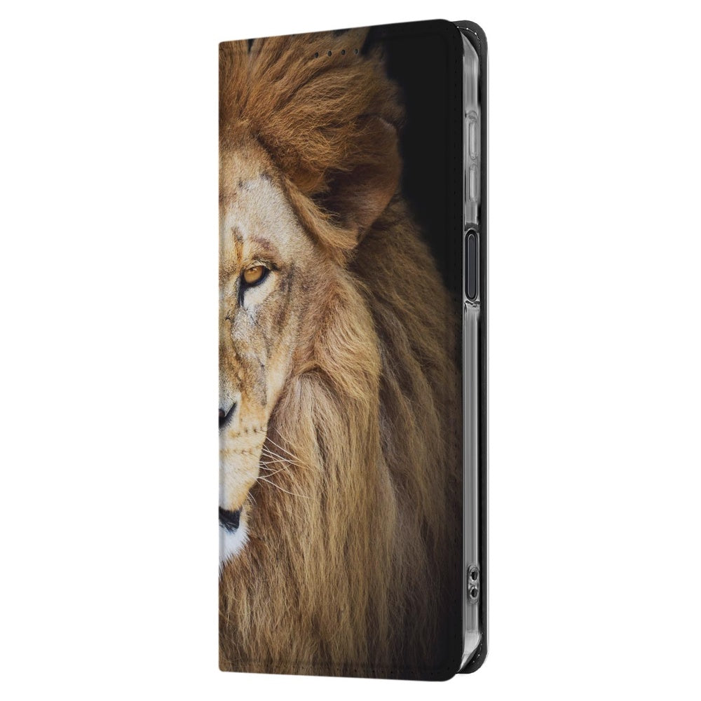 Book Wallet Case Samsung Galaxy Xcover 7 Pro Leeuw slim zijaanzicht