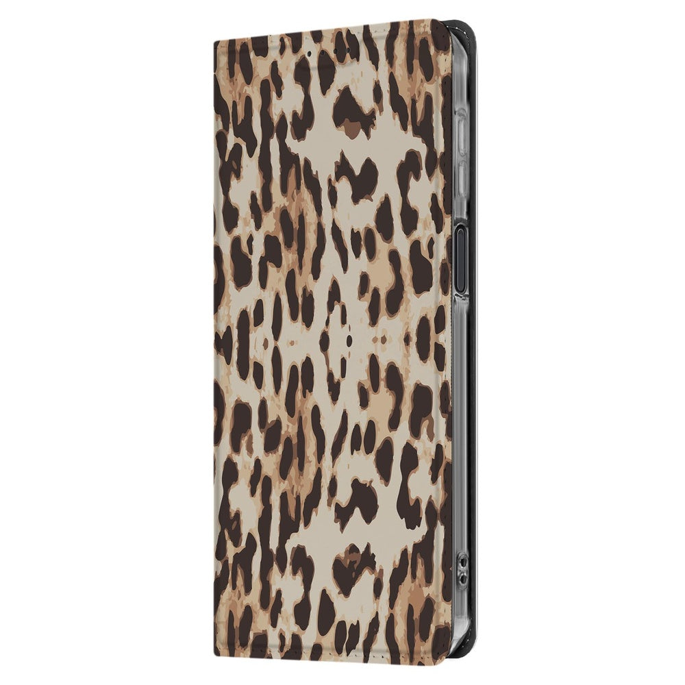 Samsung Galaxy Xcover 7 Pro Flip Style Cover Leopard design zijaanzicht