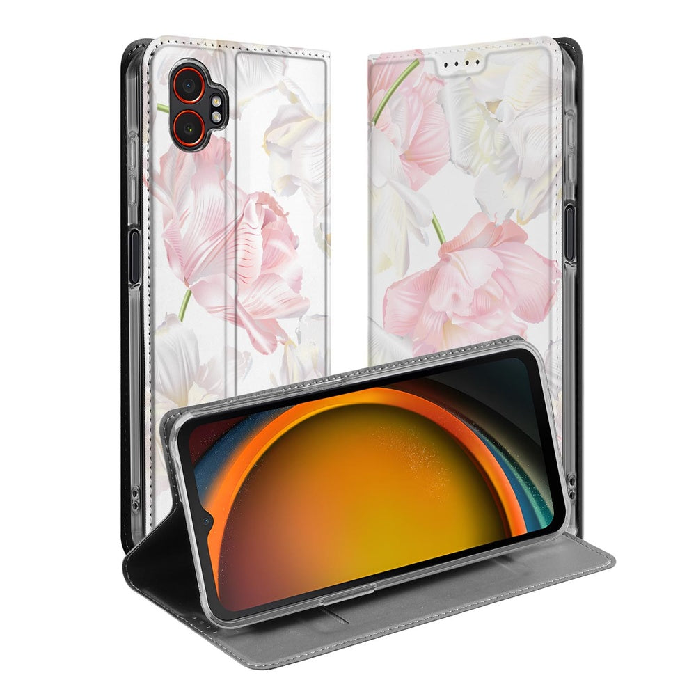 Smart Cover Hoesje Samsung Galaxy Xcover 7 Pro Lovely Flowers bloemen design aanzicht