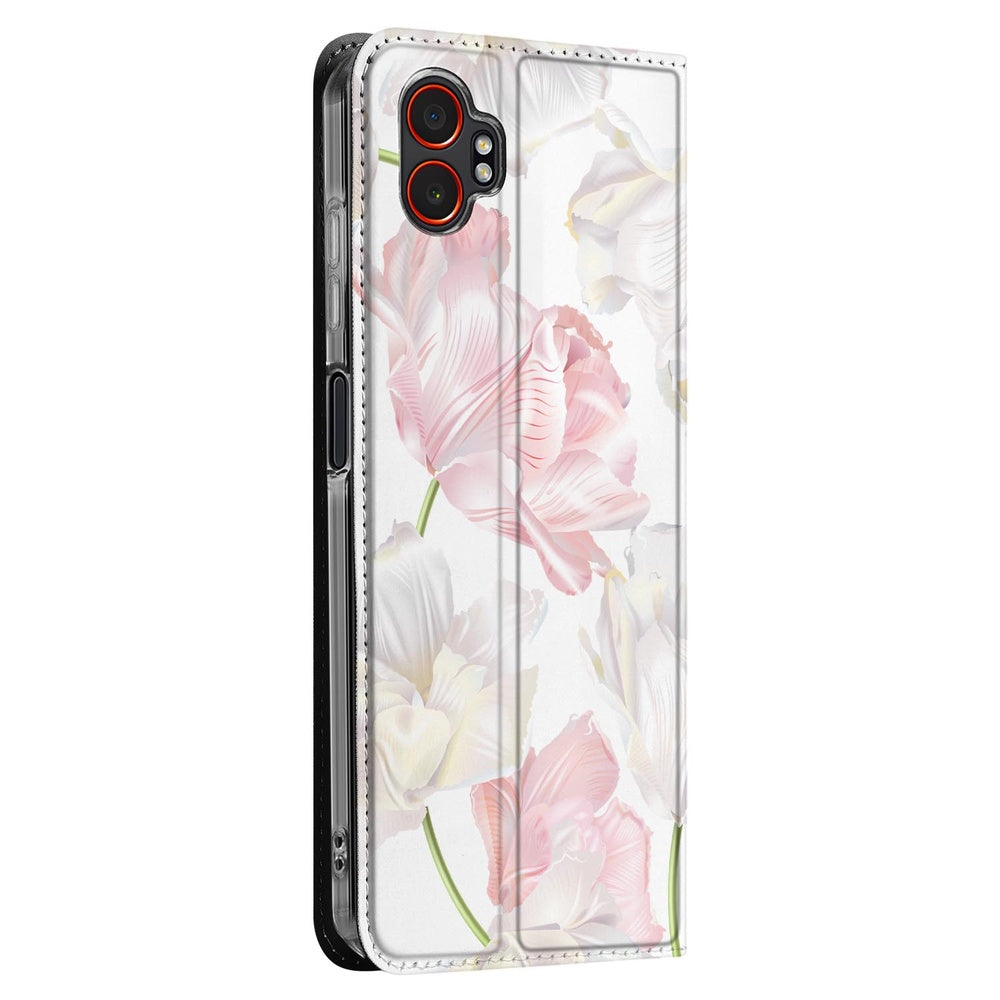 Samsung Galaxy Xcover 7 Pro Smart Cover Hoesje Lovely Flowers zijaanzicht