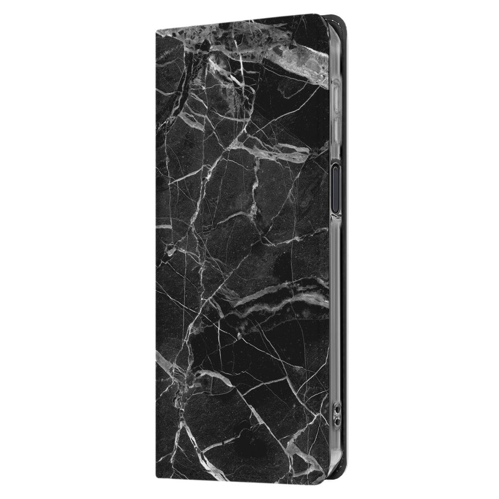 Telefoonhoesje Samsung Galaxy Xcover 7 Pro Wallet Case Marmer Zwart voorkant rechts