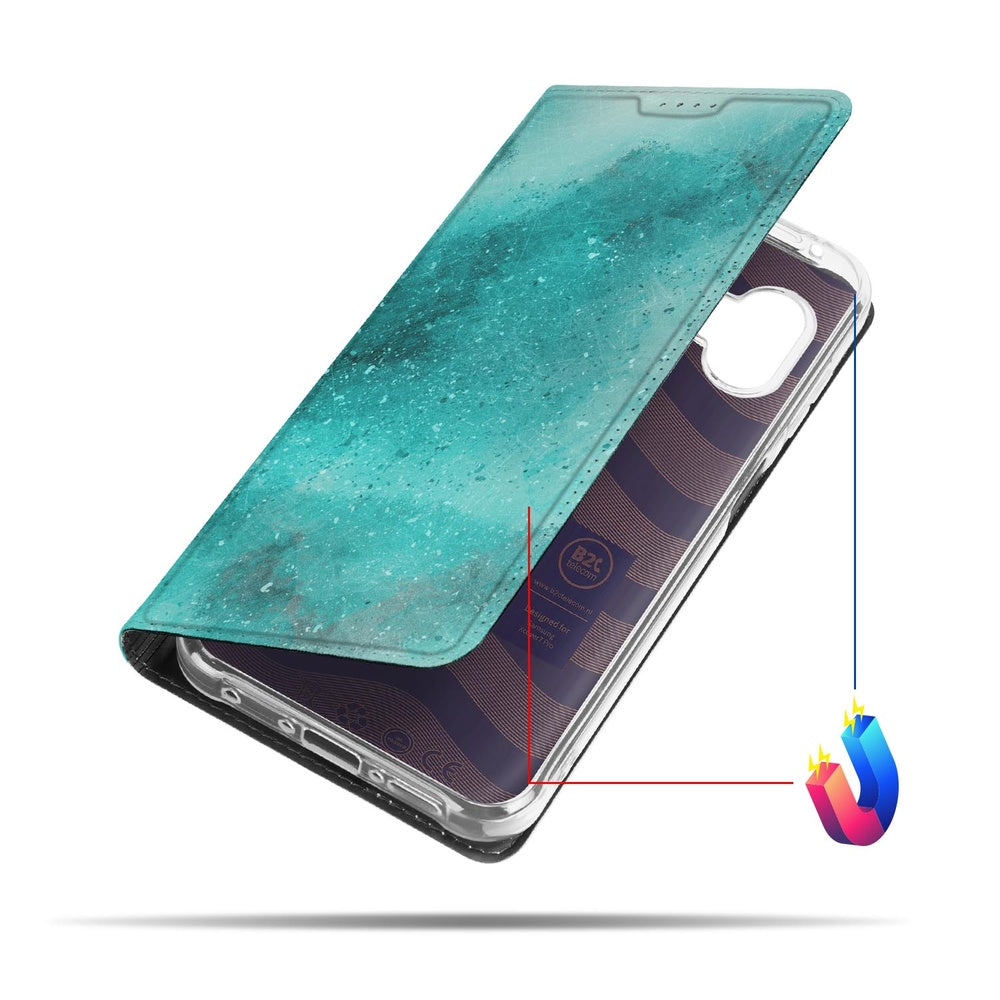 Samsung Galaxy Xcover 7 Pro Telefoonhoesje met magneet Painting Blue aanzicht