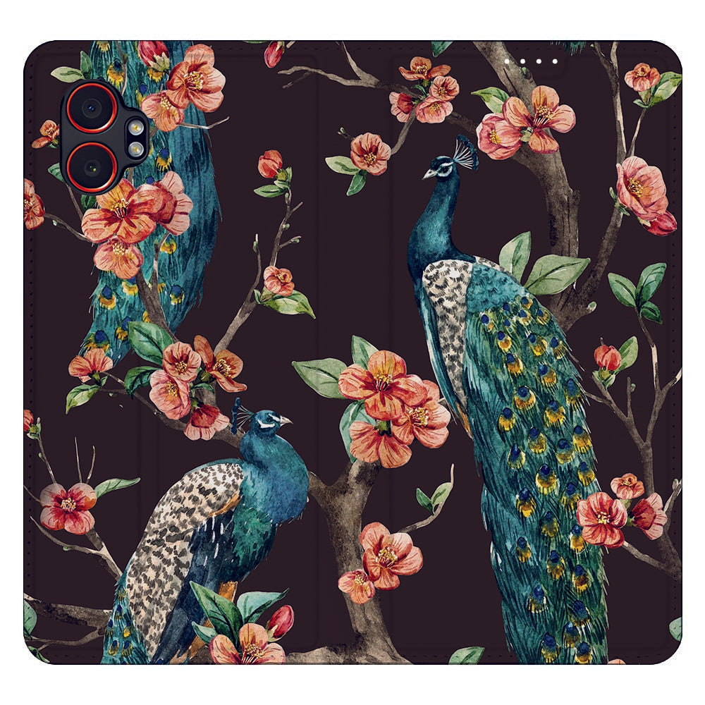 Samsung Galaxy Xcover 7 Pro Book Cover Pauw met Bloemen achterkant bloem motief
