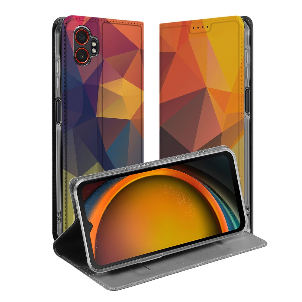 Book Wallet Case Samsung Galaxy Xcover 7 Pro Polygon Color geometrisch design voorkant achterkant