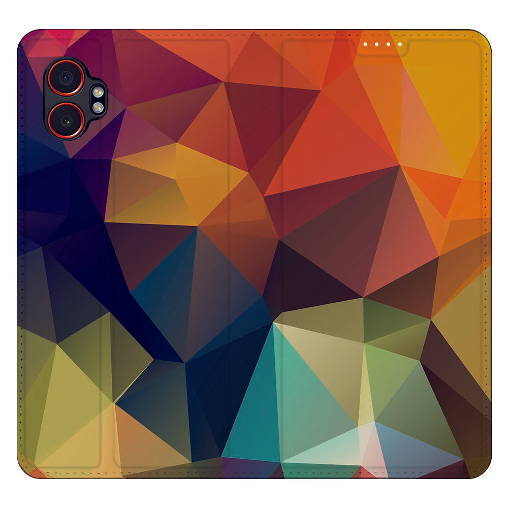 Book Wallet Case Samsung Galaxy Xcover 7 Pro Polygon Color voorkant ontwerp geometrische kunst