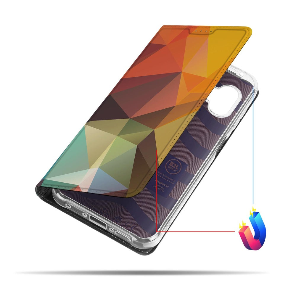 Book Wallet Case Samsung Galaxy Xcover 7 Pro Polygon Color achterkant geometrisch design