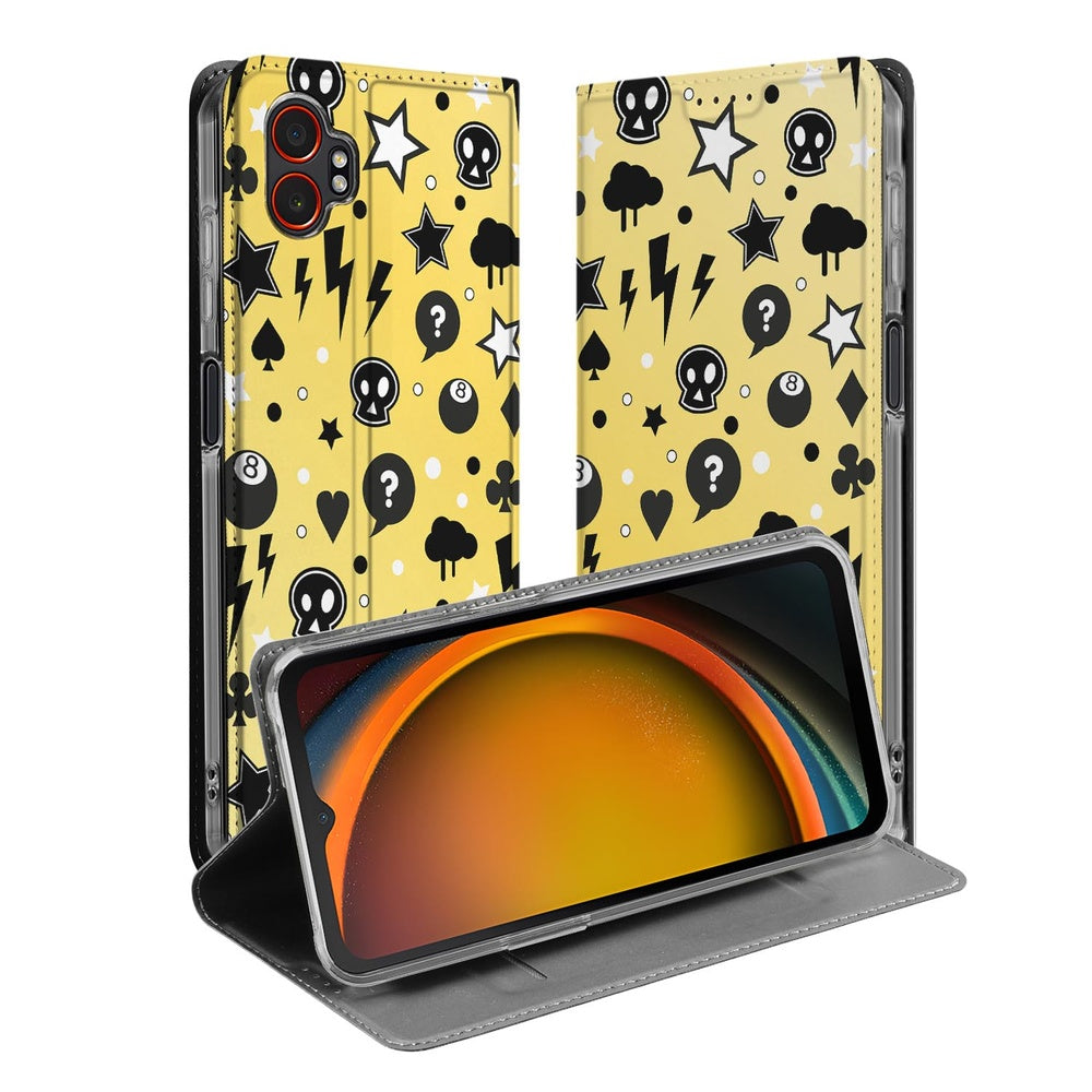 Samsung Galaxy Xcover 7 Pro Book Cover Punk Yellow voorkant binnen