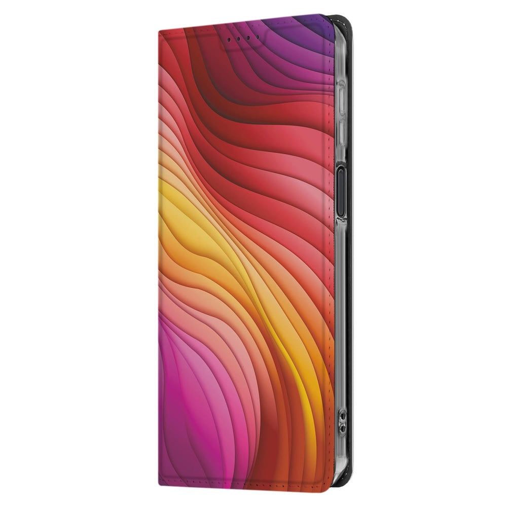 Bookcase Samsung Galaxy Xcover7 Pro Regenboog kleurverloop design zijaanzicht