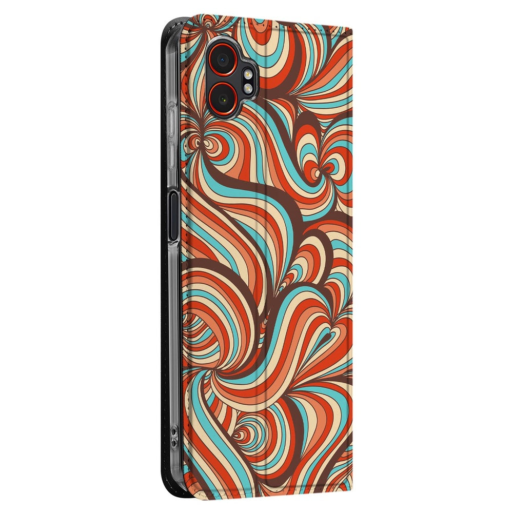 Samsung Galaxy Xcover 7 Pro Retro telefoonhoesje Book Case zijaanzicht