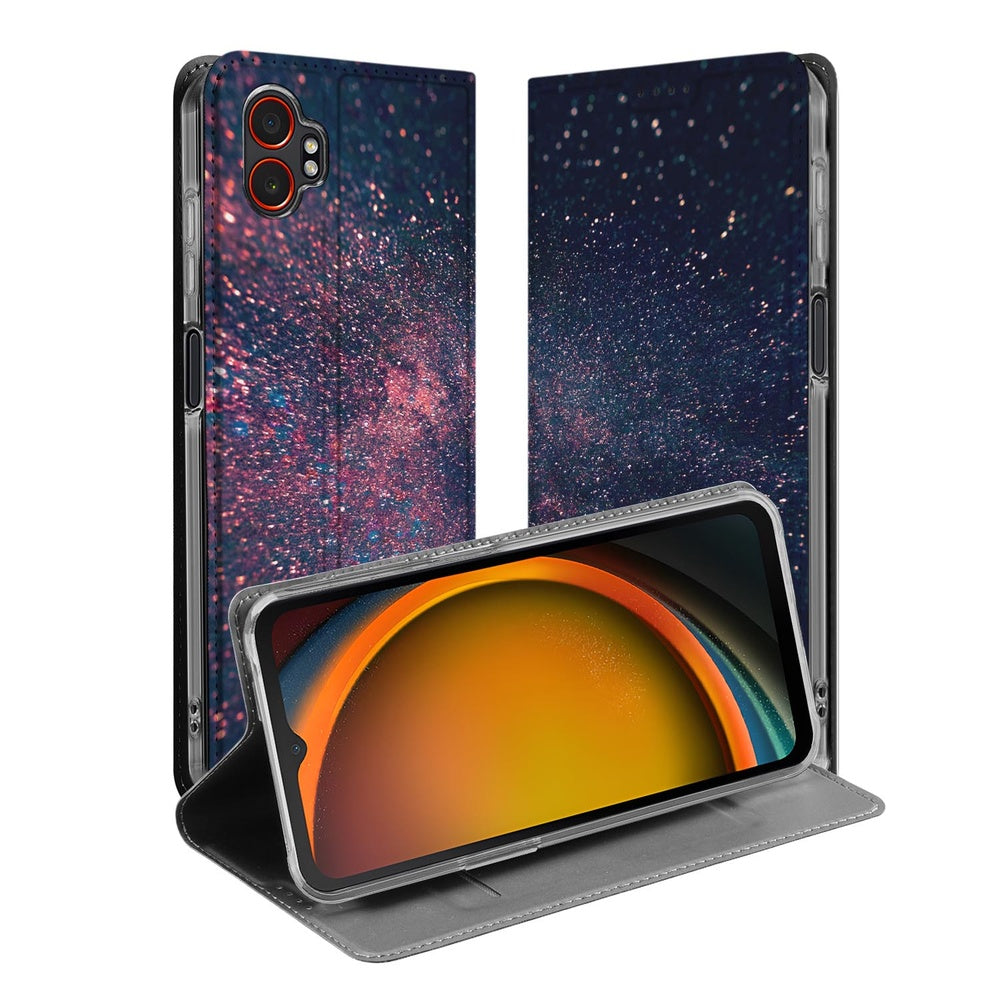 Samsung Galaxy Xcover 7 Pro Flip Style Cover Stars open view ontwerp donker achtergrond sterren