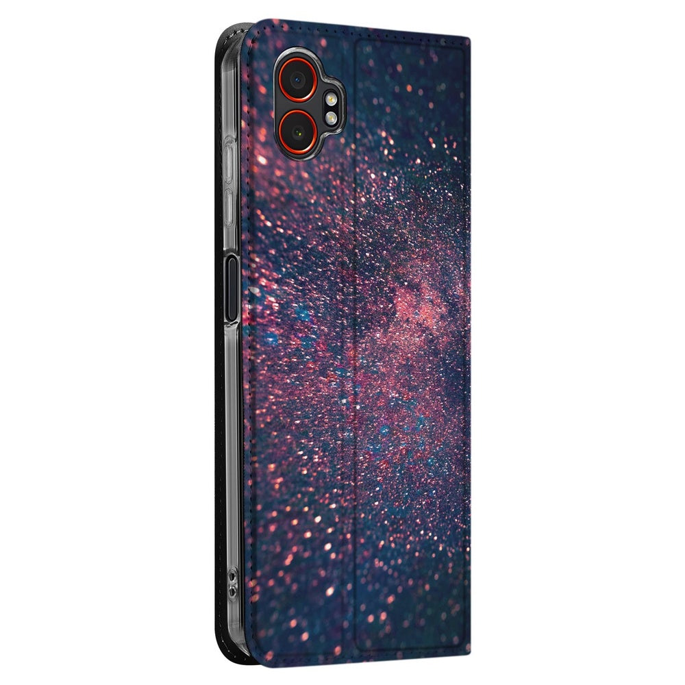 Flip Style Cover Samsung Galaxy Xcover 7 Pro Stars flip hoesje sterren ontwerp zijaanzicht