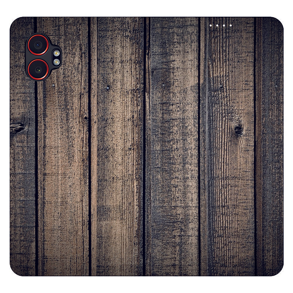 Standcase Hoesje Samsung Galaxy Xcover 7 Pro Steigerhout steigerhout ontwerp achterkant