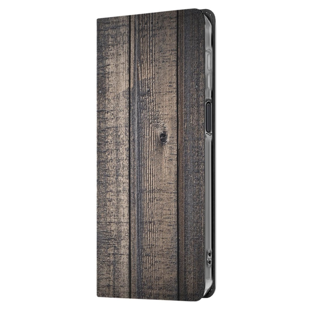 Samsung Galaxy Xcover 7 Pro Standcase Hoesje Steigerhout zijaanzicht