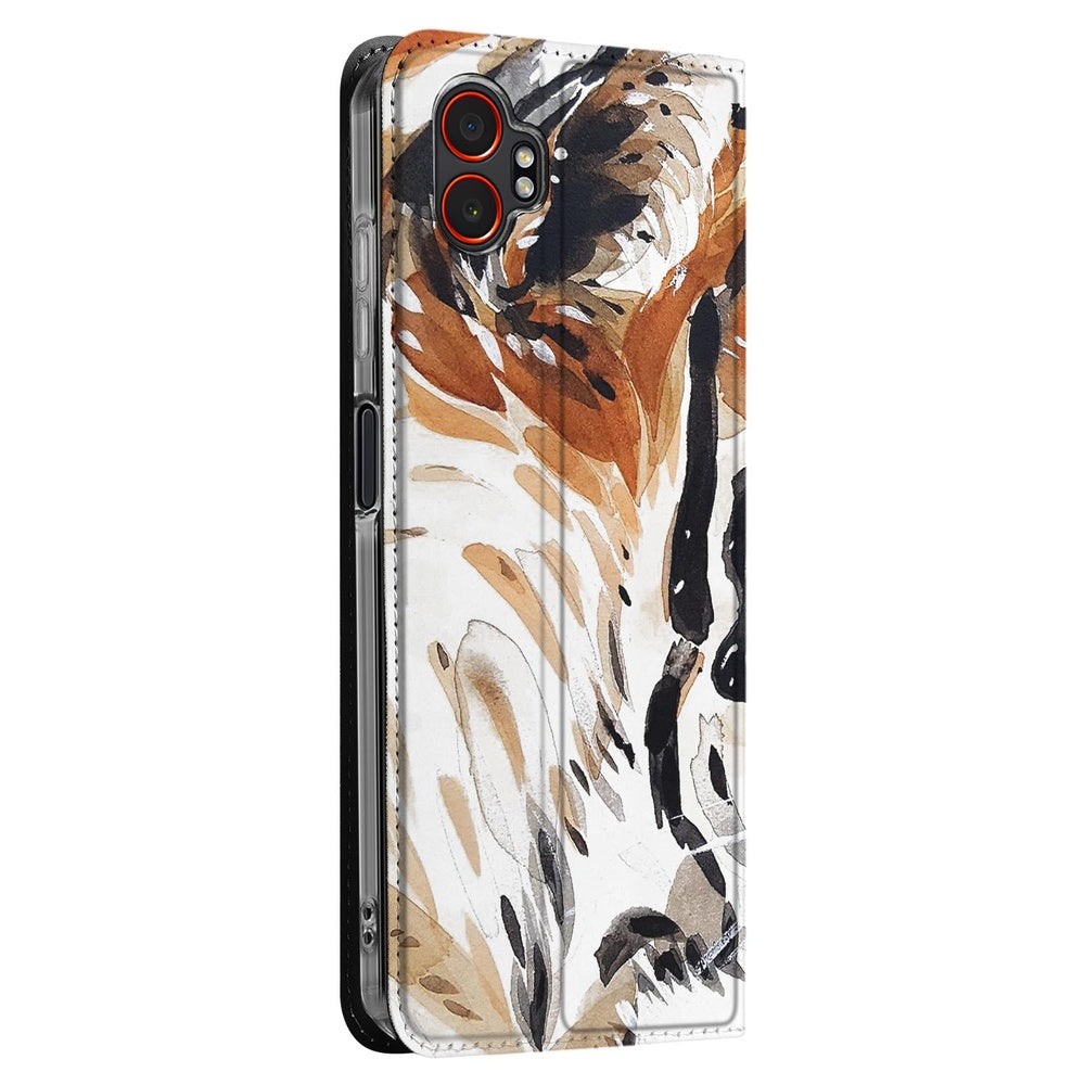 Samsung Galaxy Xcover 7 Pro Smart Cover Hoesje Tiger zijaanzicht
