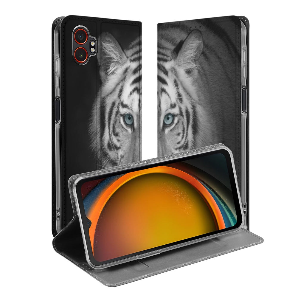 Samsung Galaxy Xcover 7 Pro Stand Case Hoesje Tijger voorkant zijkant