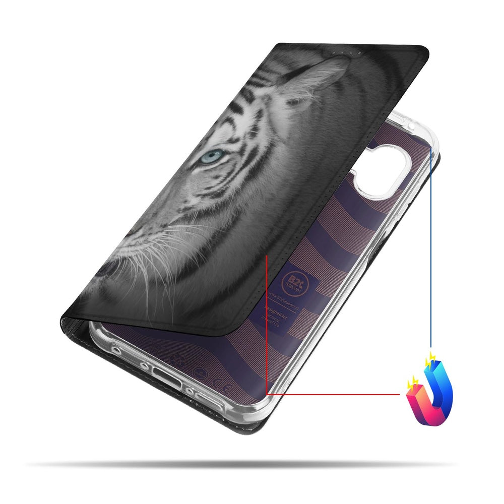 Samsung Galaxy Xcover 7 Pro Stand Case Hoesje Tijger zijaanzicht