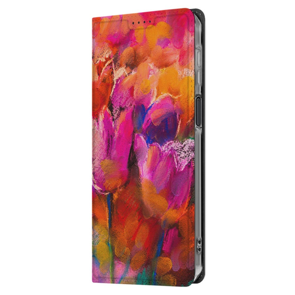 Book Case Samsung Galaxy Xcover 7 Pro Tulips ontwerp zijkant