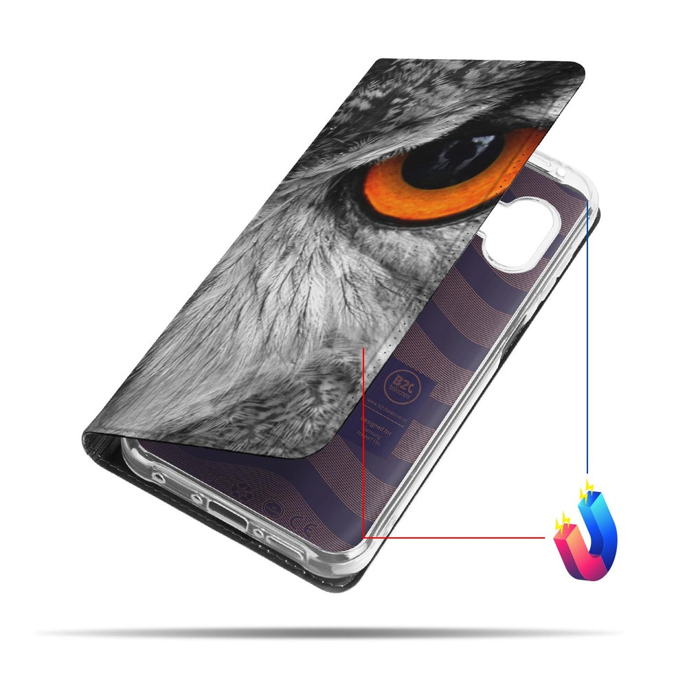 Book Case Samsung Galaxy Xcover 7 Pro Uil Uilprint Detail Zijkant