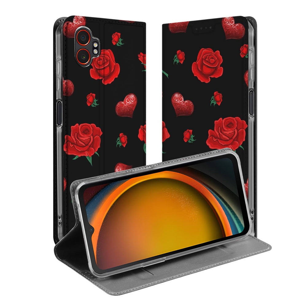 Book Cover Samsung Galaxy Xcover 7 Pro Valentine rose design voorkant