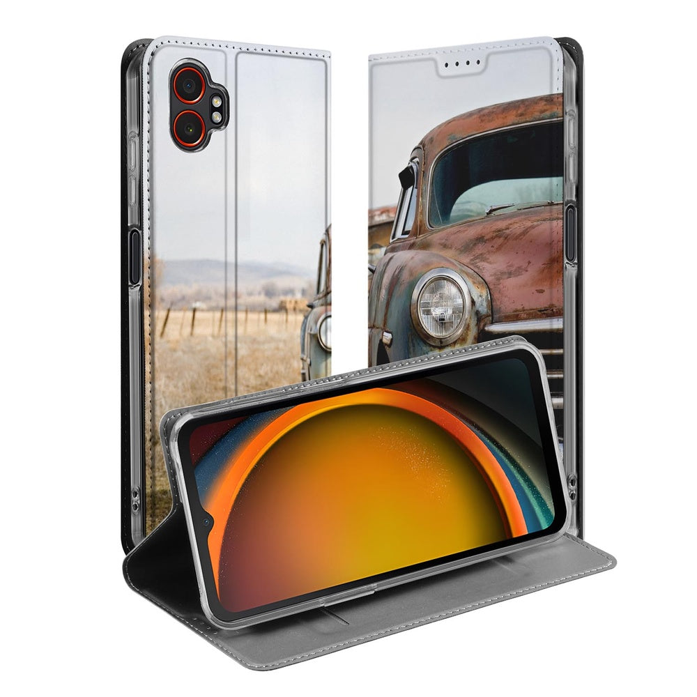 Bookcase Samsung Galaxy Xcover 7 Pro Vintage Auto retro design voorkant