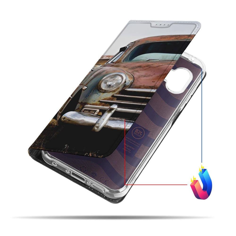 Bookcase Samsung Galaxy Xcover 7 Pro Vintage Auto vintage auto design voorkant