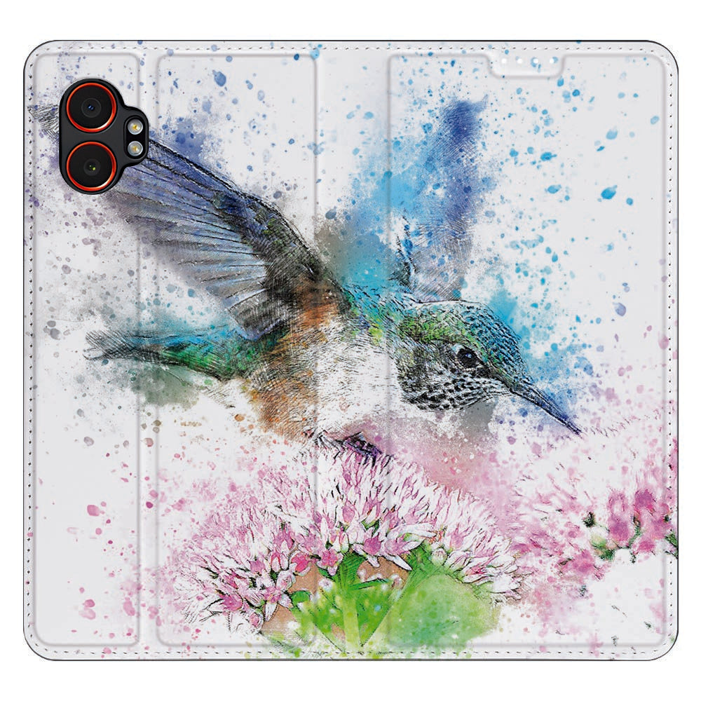 Samsung Galaxy Xcover 7 Pro Smart Cover Hoesje Vogel vogeldesign kleurrijk aanzicht