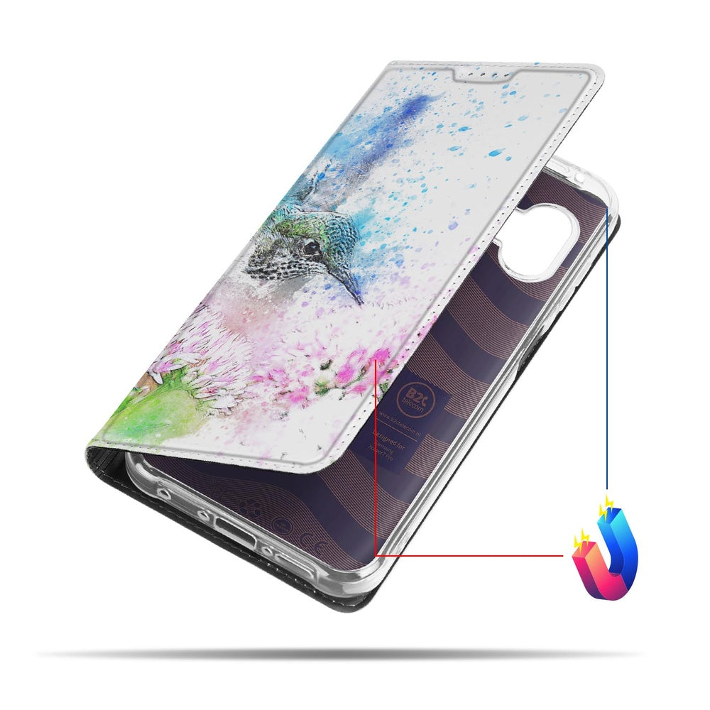 Samsung Galaxy Xcover 7 Pro Smart Cover Hoesje Vogel vogeldesign aanzicht