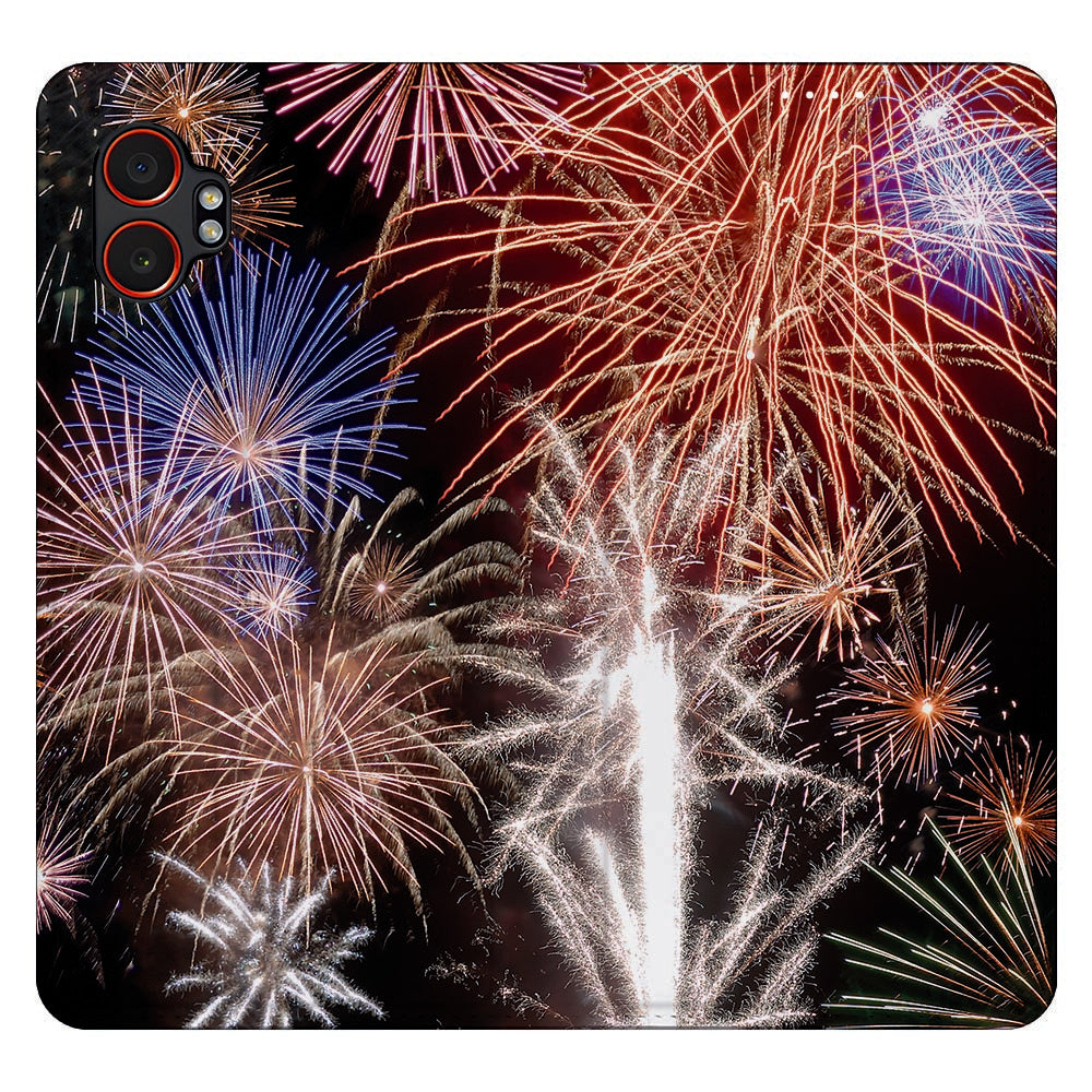 Samsung Galaxy Xcover 7 Pro Stand Case Hoesje Vuurwerk design vuurwerk vooraanzicht