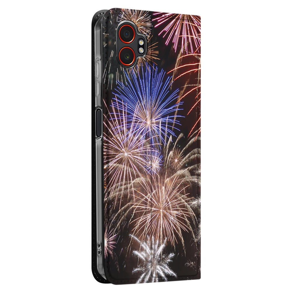 Samsung Galaxy Xcover 7 Pro Stand Case Hoesje Vuurwerk design vuurwerk aanzicht