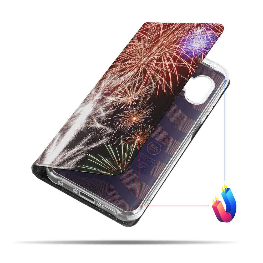 Samsung Galaxy Xcover 7 Pro Stand Case Hoesje Vuurwerk vuurwerk design voorkant