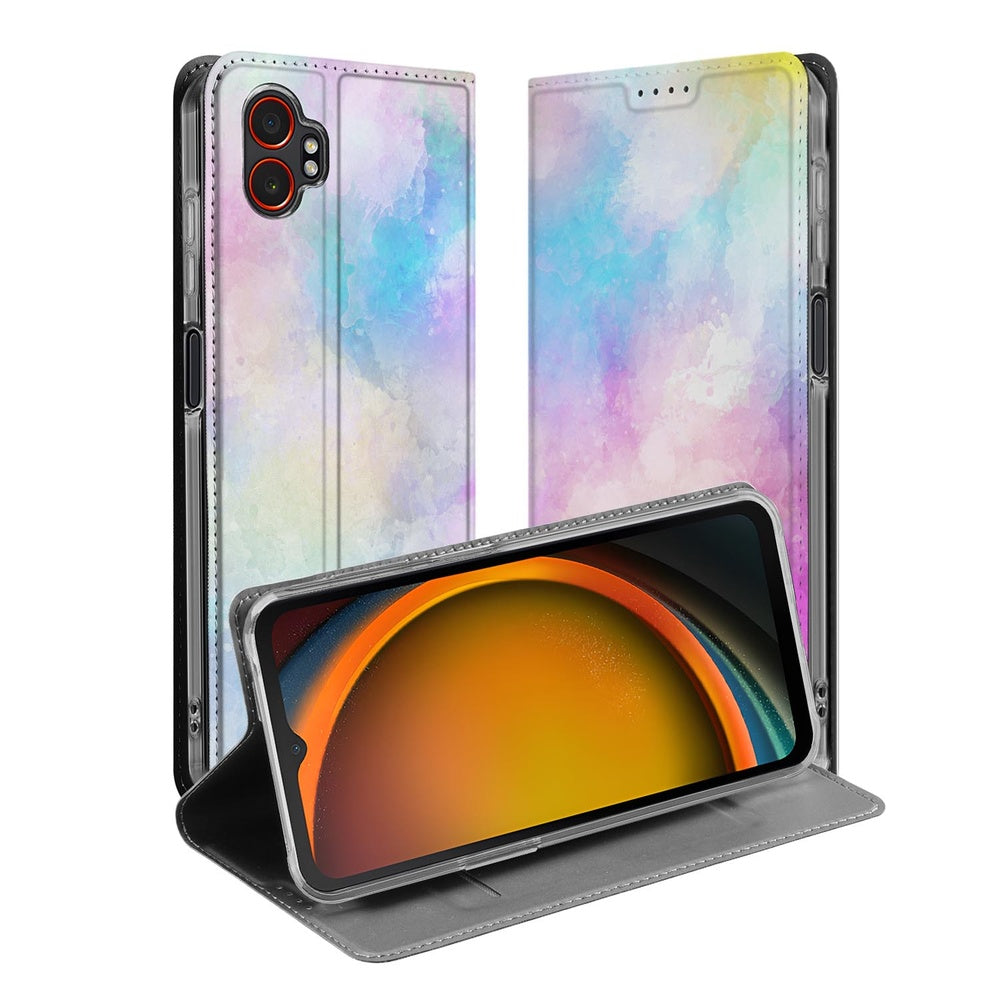 Samsung Galaxy Xcover 7 Pro Wallet Case Watercolor Light bookcase voorkant achterkant