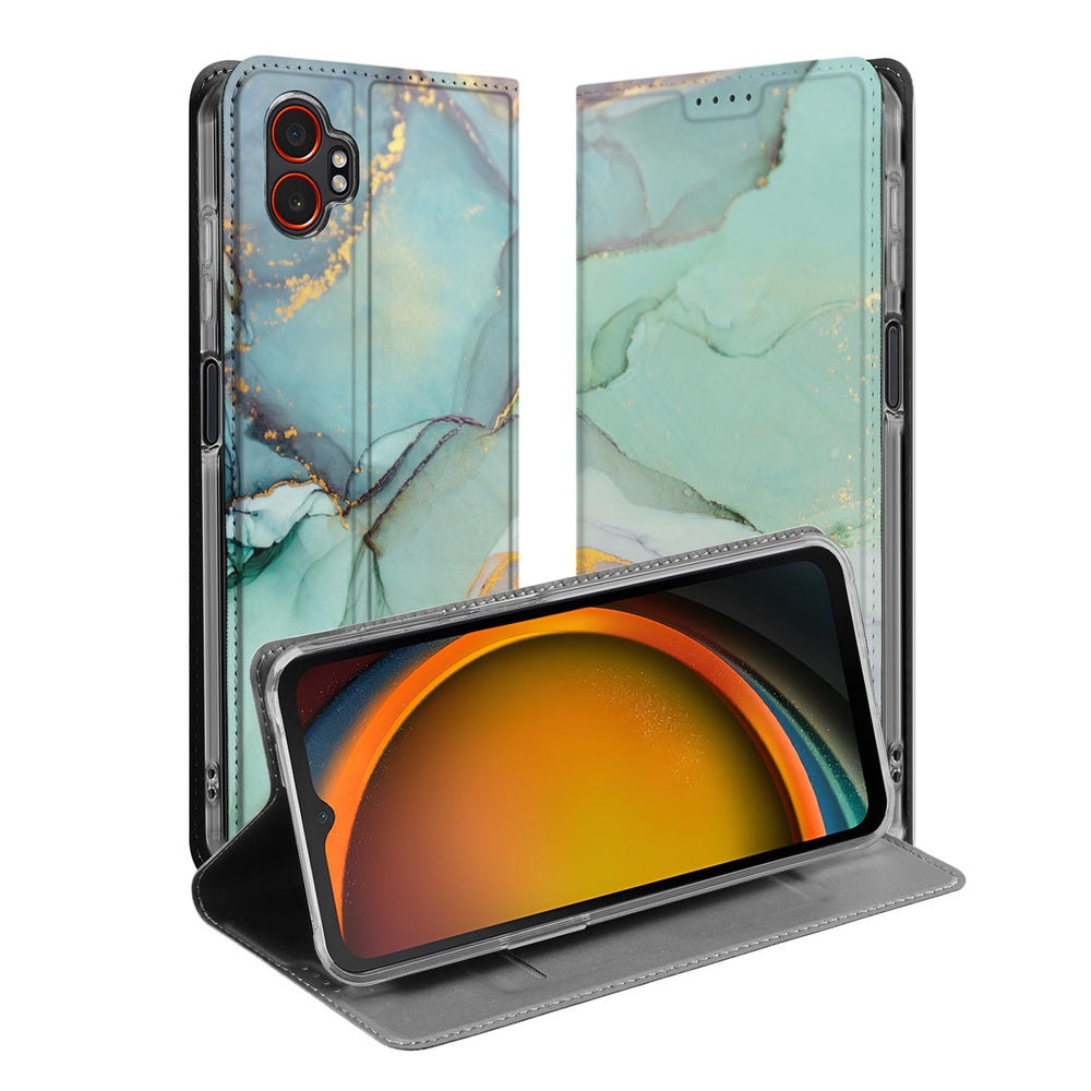 Samsung Galaxy Xcover 7 Pro Book Case Watercolor Mix voorkant binnenkant open