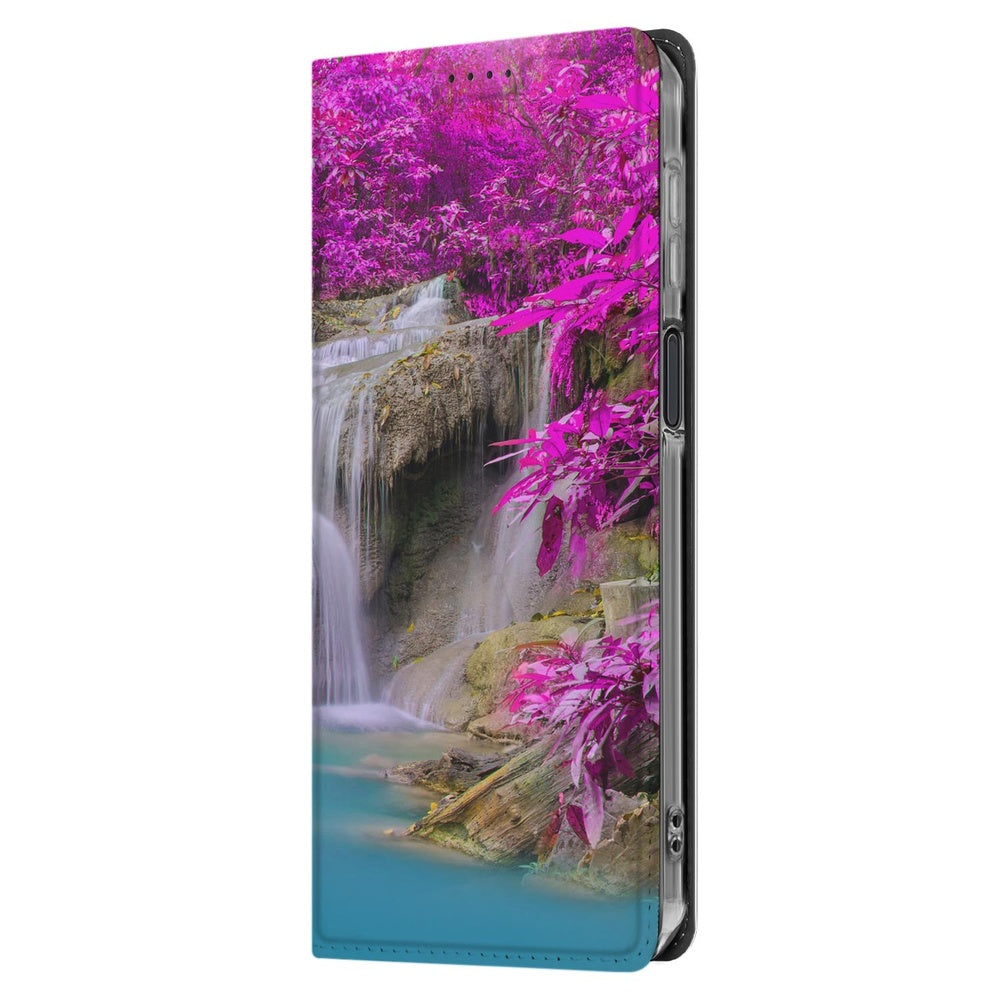 Samsung Galaxy Xcover 7 Pro Telefoonhoesje met magneet Waterval paars zijaanzicht