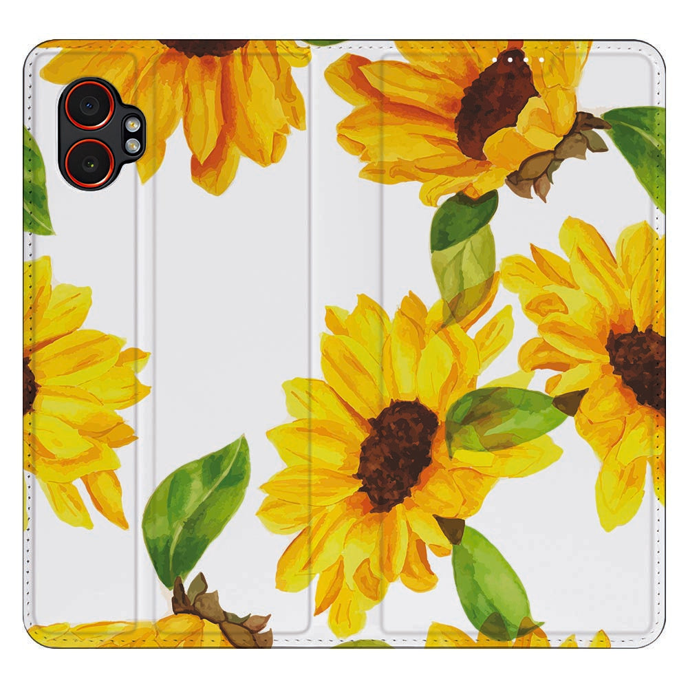 Samsung Galaxy Xcover 7 Pro Telefoonhoesje Zonnebloemen bloemen voorkant